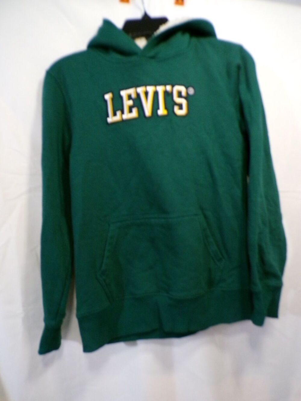 Levi's Men's Green Pullover Hoodie Large Cotton Blend Graphic Logo